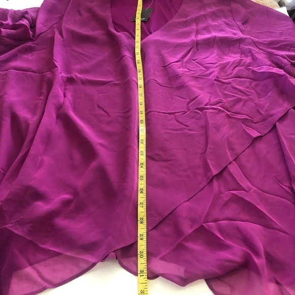 Avenue Studio Women’s Hanna Magenta V-Neckline Layered Top Plus Size 26/28 - Picture 11 of 15